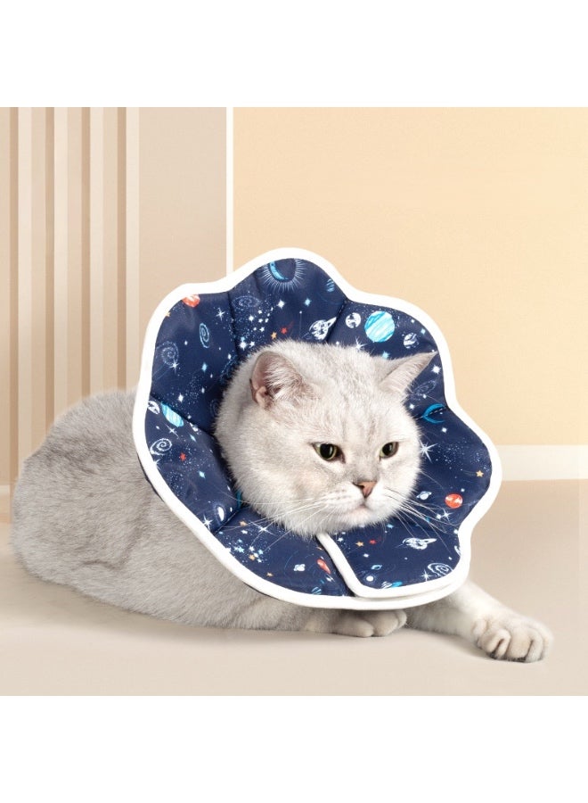 Cat Cone Recovery Collar Soft Starry Sky, Cat Collar Protective Adjustable Pet Cone Collar for After Surgery, Comfortable Elizabethan Collar for Cats Kitten Prevent from Licking Wounds, M - Image 1